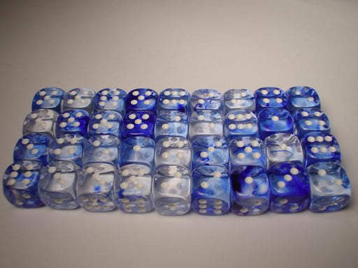 Chessex: Dark Blue/White Nebula 36Ct D6 Dice Set 12mm Dice & Gaming Accessories Chessex
