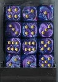 Chessex: 36Ct D6 Dice Set Lustrous - Purple/Gold (12mm) Dice & Gaming Accessories Chessex