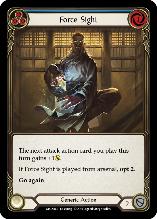 Force Sight (Blue) [ARC208-C] 1st Edition Rainbow Foil Flesh And Blood Single Flesh And Blood   