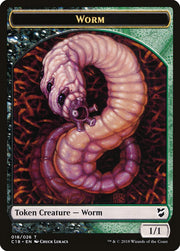 Cat Warrior // Worm Double-Sided Token [Tokens] Commander 2018 Tokens MTG Single Magic: The Gathering