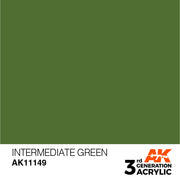 AK Interactive: 3rd Gen Acrylic Intermediate Green 17ml Model Paints AK INTERACTIVE