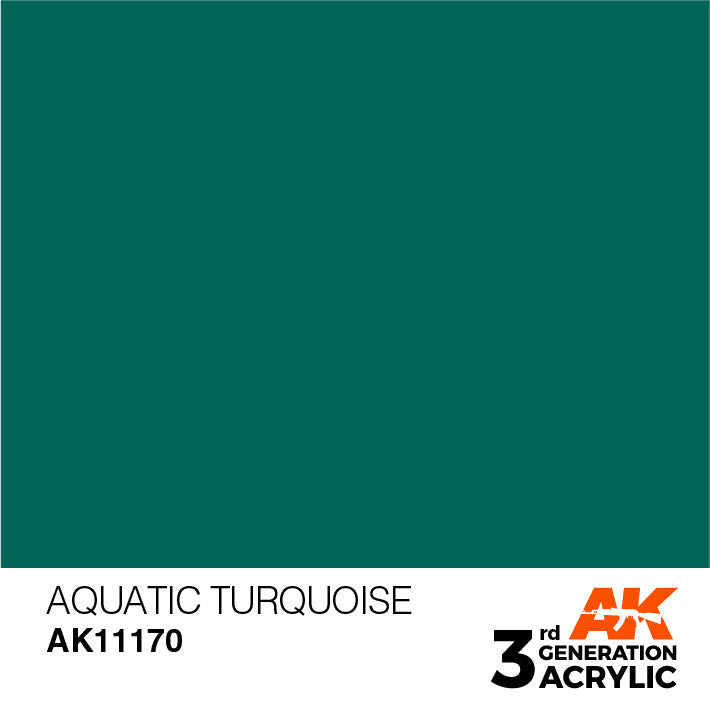 AK Interactive: 3rd Gen Acrylic Aquatic Turquoise 17ml Model Paints AK INTERACTIVE
