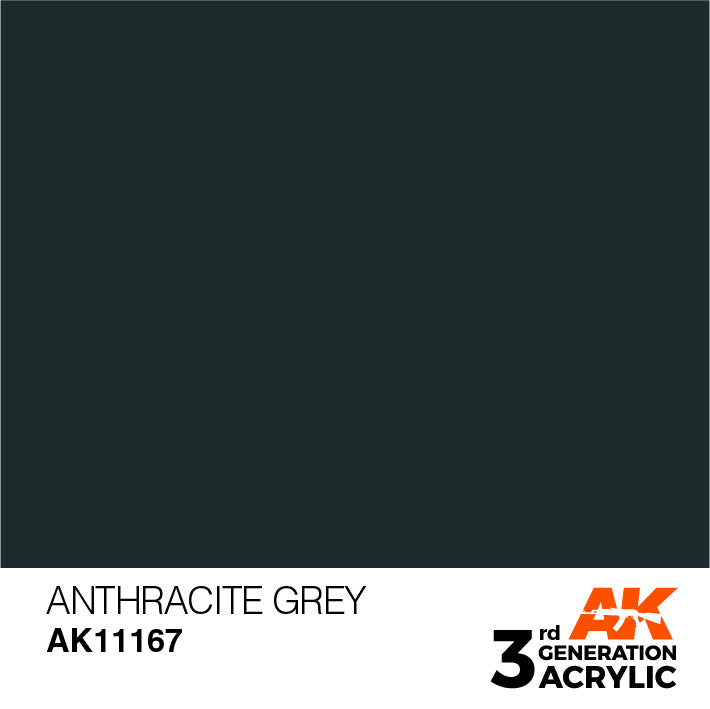 AK Interactive: 3rd Gen Acrylic Anthracite Grey 17ml