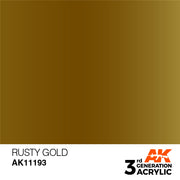 AK Interactive: 3rd Gen Acrylic Rusty Gold 17ml Model Paints AK INTERACTIVE