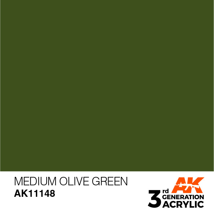 AK Interactive: 3rd Gen Acrylic Medium Olive Green 17ml Model Paints AK INTERACTIVE