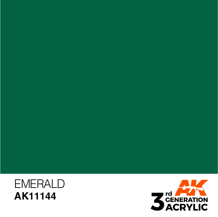AK Interactive: 3rd Gen Acrylic Emerald 17ml Model Paints AK INTERACTIVE