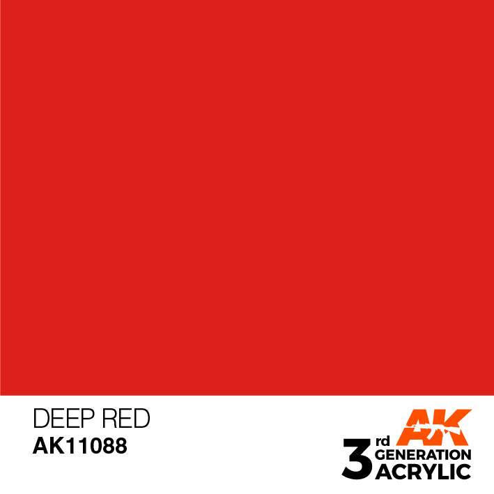 AK Interactive: 3rd Gen Acrylic Deep Red 17ml Model Paints AK INTERACTIVE
