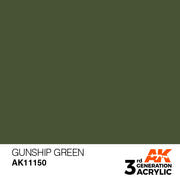AK Interactive: 3rd Gen Acrylic Gunship Green 17ml Model Paints AK INTERACTIVE
