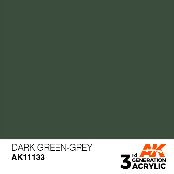 AK Interactive: 3rd Gen Acrylic Dark Green-Grey 17ml Model Paints AK INTERACTIVE