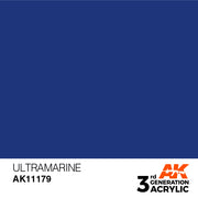 AK Interactive: 3rd Gen Acrylic Ultramarine 17ml Model Paints AK INTERACTIVE