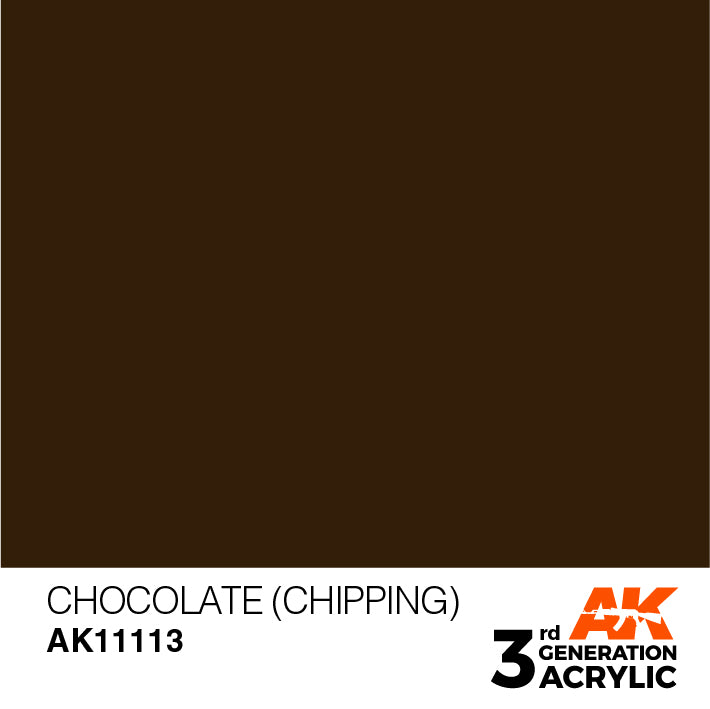 AK Interactive: 3rd Gen Acrylic Chocolate (Chipping) 17ml Model Paints AK INTERACTIVE