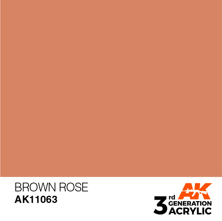 AK Interactive: 3rd Gen Acrylic Brown Rose 17ml Model Paints AK INTERACTIVE