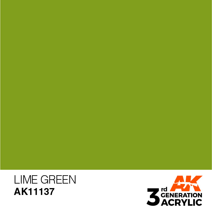AK Interactive: 3rd Gen Acrylic Lime Green 17ml Model Paints AK INTERACTIVE
