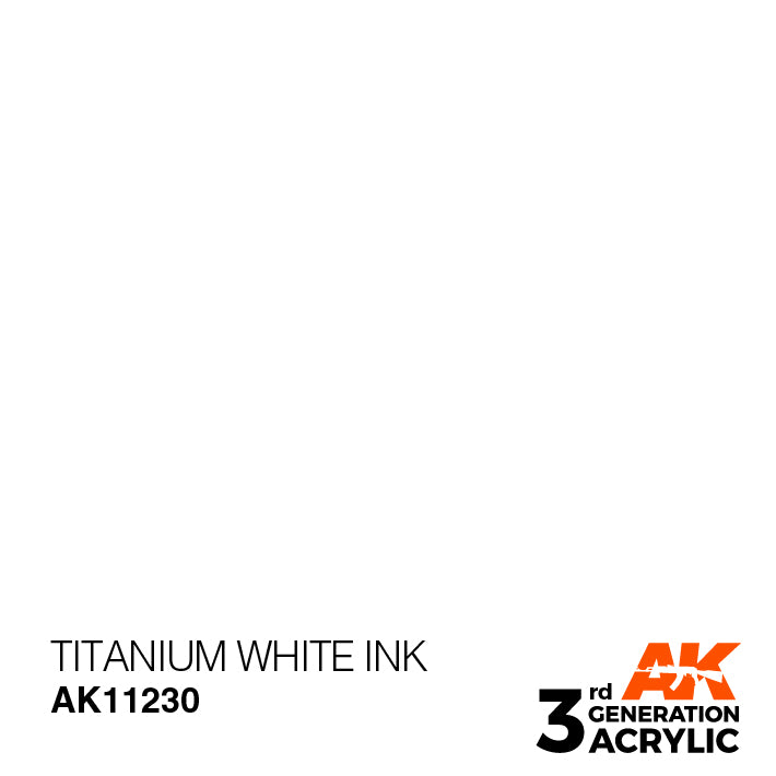 AK Interactive: 3rd Gen Acrylic Titanium White INK 17ml