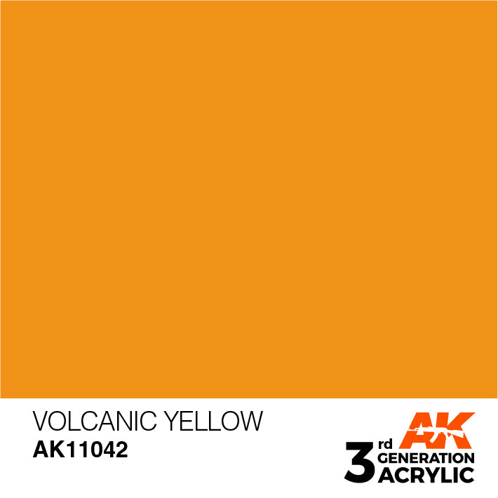 AK Interactive: 3rd Gen Acrylic Volcanic Yellow 17ml Model Paints AK INTERACTIVE