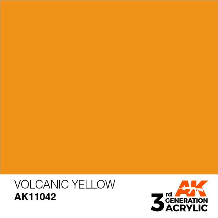 AK Interactive: 3rd Gen Acrylic Volcanic Yellow 17ml