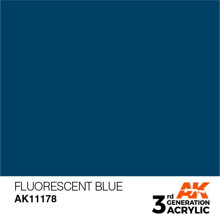 AK Interactive: 3rd Gen Acrylic Fluorescent Blue 17ml Model Paints AK INTERACTIVE