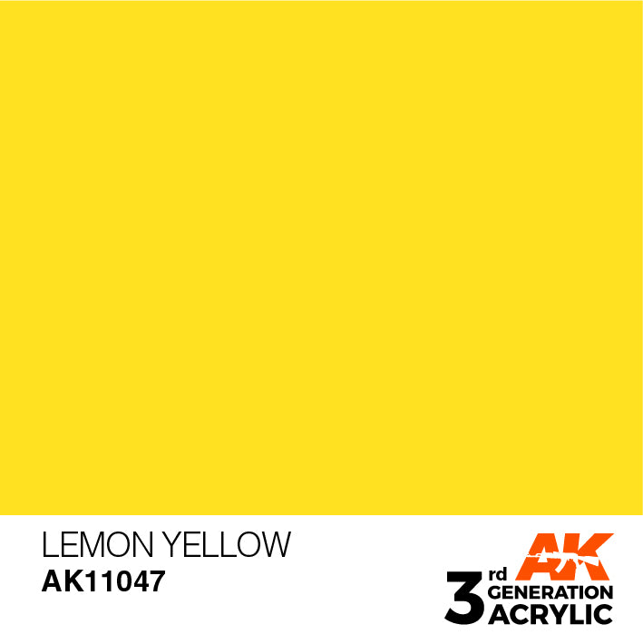 AK Interactive: 3rd Gen Acrylic Lemon Yellow 17ml Model Paints AK INTERACTIVE