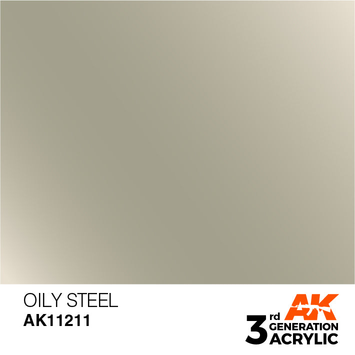 AK Interactive: 3rd Gen Acrylic Oily Steel 17ml Model Paints AK INTERACTIVE