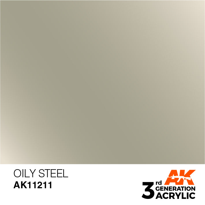 AK Interactive: 3rd Gen Acrylic Oily Steel 17ml