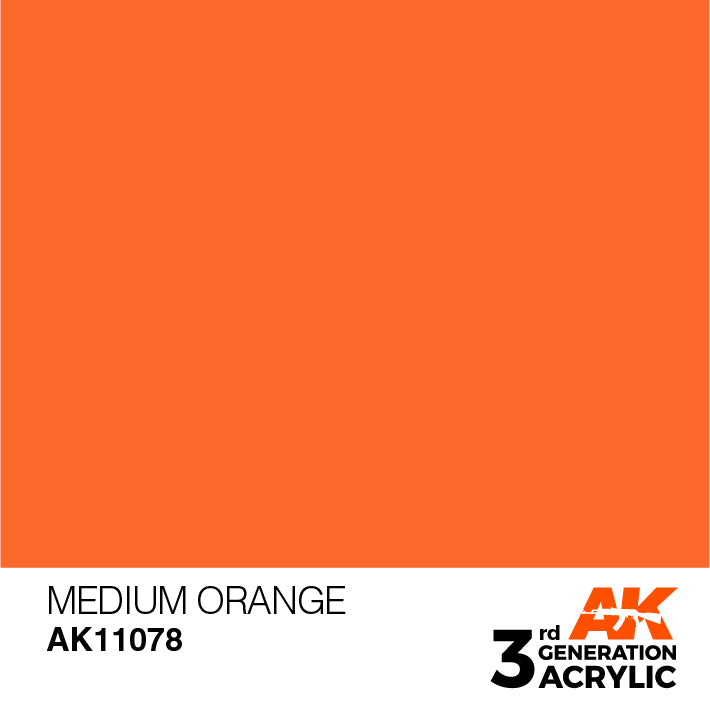 AK Interactive: 3rd Gen Acrylic Medium Orange 17ml