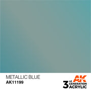 AK Interactive: 3rd Gen Acrylic Metallic Blue 17ml Model Paints AK INTERACTIVE