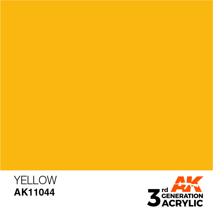 AK Interactive: 3rd Gen Acrylic Yellow 17ml Model Paints AK INTERACTIVE