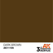 AK Interactive: 3rd Gen Acrylic Dark Brown 17ml Model Paints AK INTERACTIVE