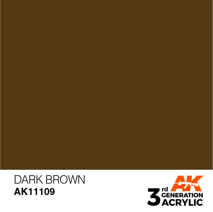 AK Interactive: 3rd Gen Acrylic Dark Brown 17ml