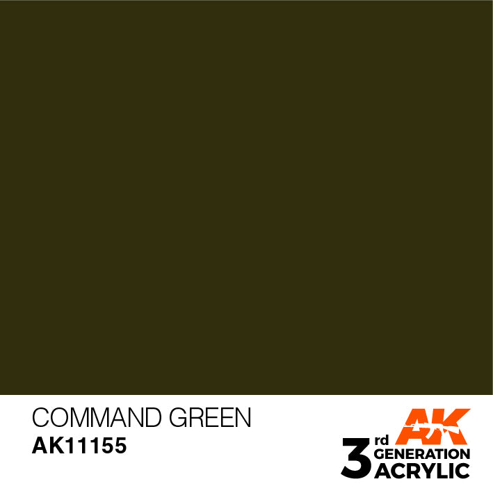 AK Interactive: 3rd Gen Acrylic Command Green 17ml Model Paints AK INTERACTIVE