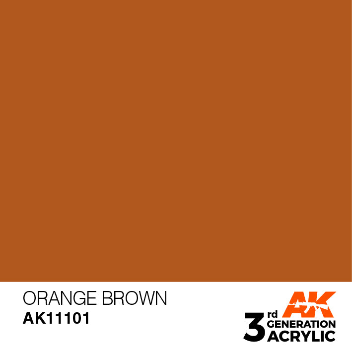 AK Interactive: 3rd Gen Acrylic Orange Brown 17ml Model Paints AK INTERACTIVE