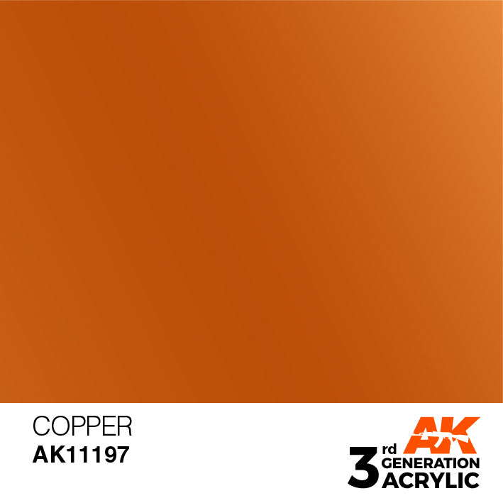 AK Interactive: 3rd Gen Acrylic Copper 17ml Model Paints AK INTERACTIVE
