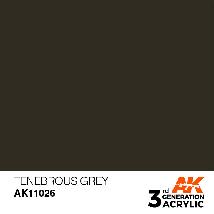 AK Interactive: 3rd Gen Acrylic Tenebrous Grey 17ml Model Paints AK INTERACTIVE