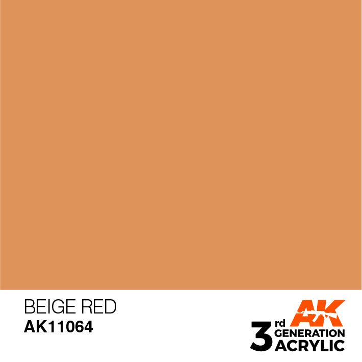 AK Interactive: 3rd Gen Acrylic Beige Red 17ml Model Paints AK INTERACTIVE