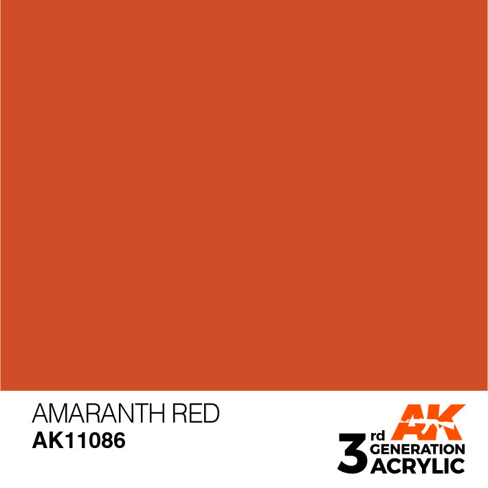 AK Interactive: 3rd Gen Acrylic Amaranth Red 17ml Model Paints AK INTERACTIVE