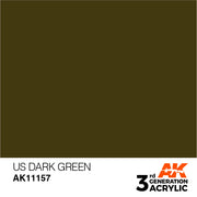 AK Interactive: 3rd Gen Acrylic US Dark Green 17ml Model Paints AK INTERACTIVE