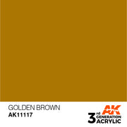 AK Interactive: 3rd Gen Acrylic Golden Brown 17ml Model Paints AK INTERACTIVE