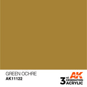 AK Interactive: 3rd Gen Acrylic Green Ochre 17ml Model Paints AK INTERACTIVE