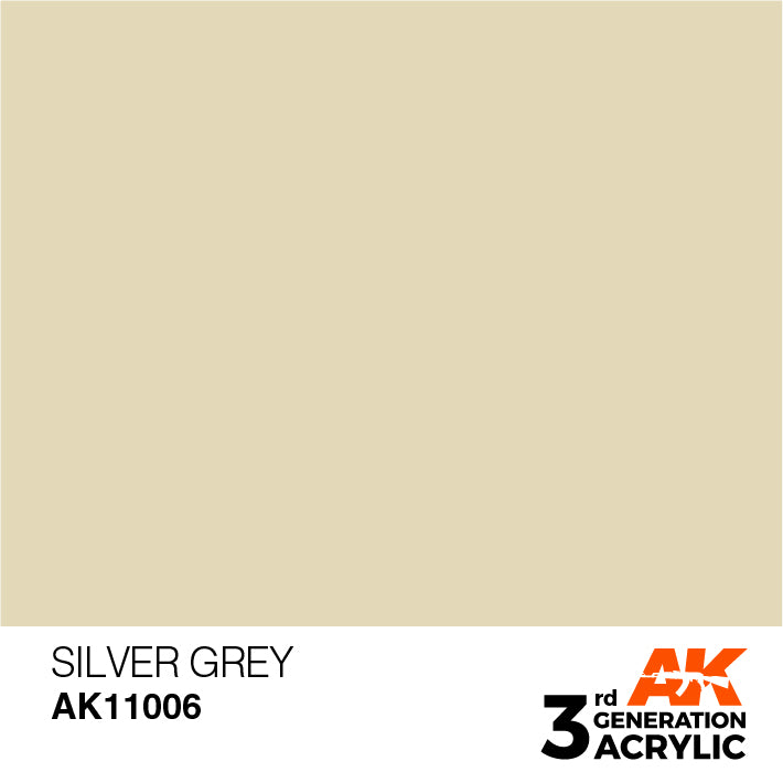AK Interactive: 3rd Gen Acrylic Silver Grey 17ml Model Paints AK INTERACTIVE