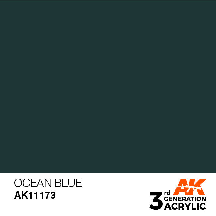 AK Interactive: 3rd Gen Acrylic Ocean Blue 17ml Model Paints AK INTERACTIVE