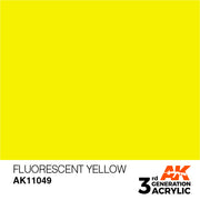 AK Interactive: 3rd Gen Acrylic Fluorescent Yellow 17ml Model Paints AK INTERACTIVE