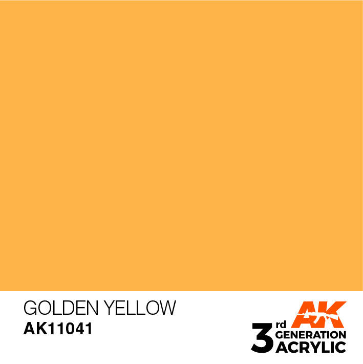 AK Interactive: 3rd Gen Acrylic Golden Yellow 17ml Model Paints AK INTERACTIVE
