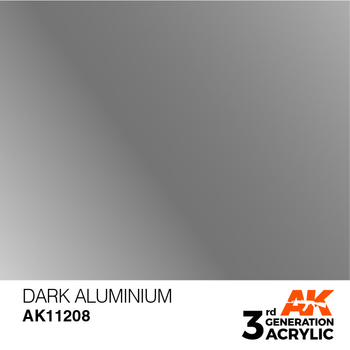 AK Interactive: 3rd Gen Acrylic Dark Aluminium 17ml Model Paints AK INTERACTIVE