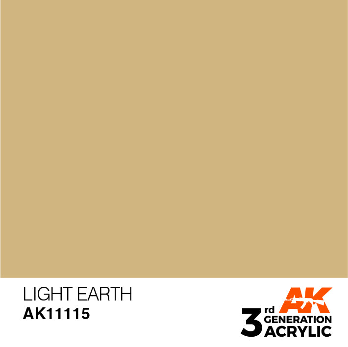 AK Interactive: 3rd Gen Acrylic Light Earth 17ml Basing Materials AK INTERACTIVE