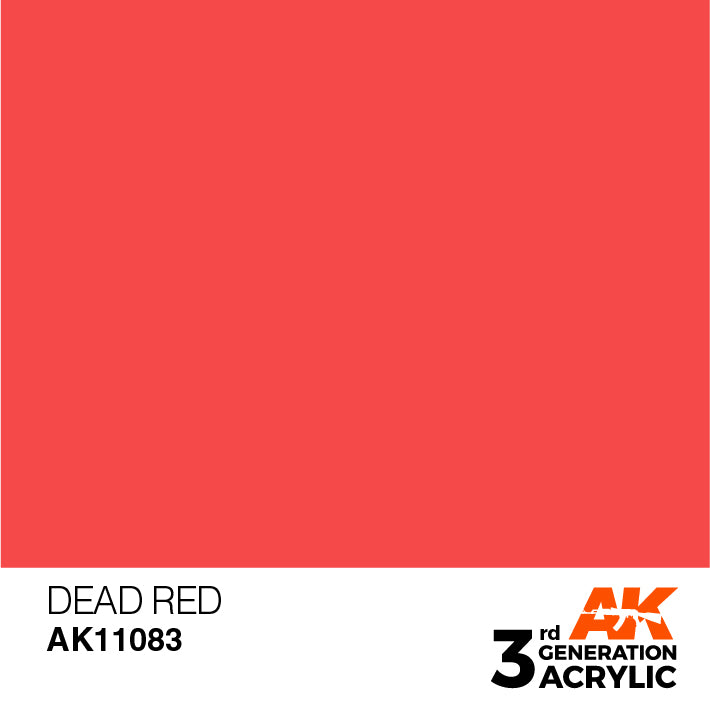 AK Interactive: 3rd Gen Acrylic Dead Red 17ml Model Paints AK INTERACTIVE