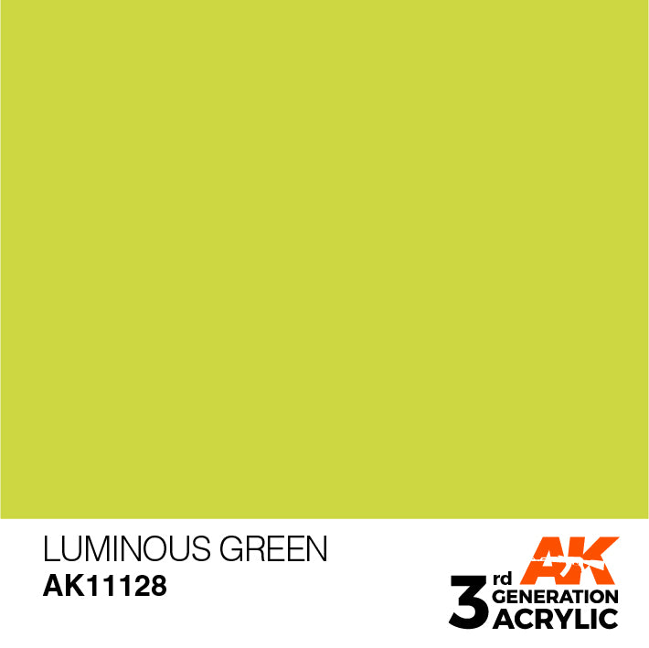 AK Interactive: 3rd Gen Acrylic Luminous Green 17ml Model Paints AK INTERACTIVE