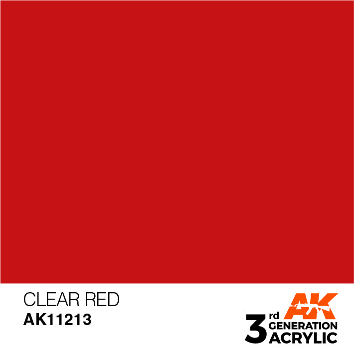 AK Interactive: 3rd Gen Acrylic Clear Red 17ml