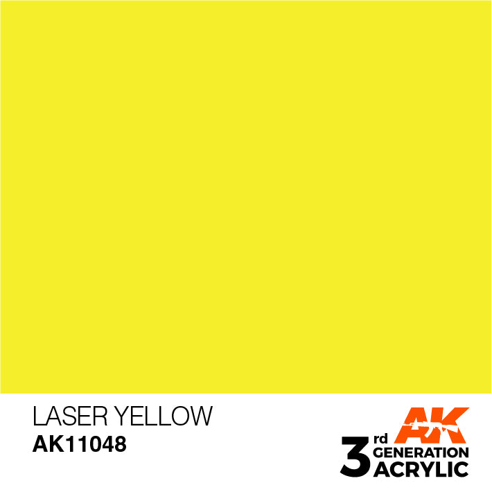 AK Interactive: 3rd Gen Acrylic Laser Yellow 17ml Model Paints AK INTERACTIVE