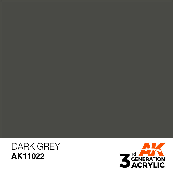 AK Interactive: 3rd Gen Acrylic Dark Grey 17ml Model Paints AK INTERACTIVE