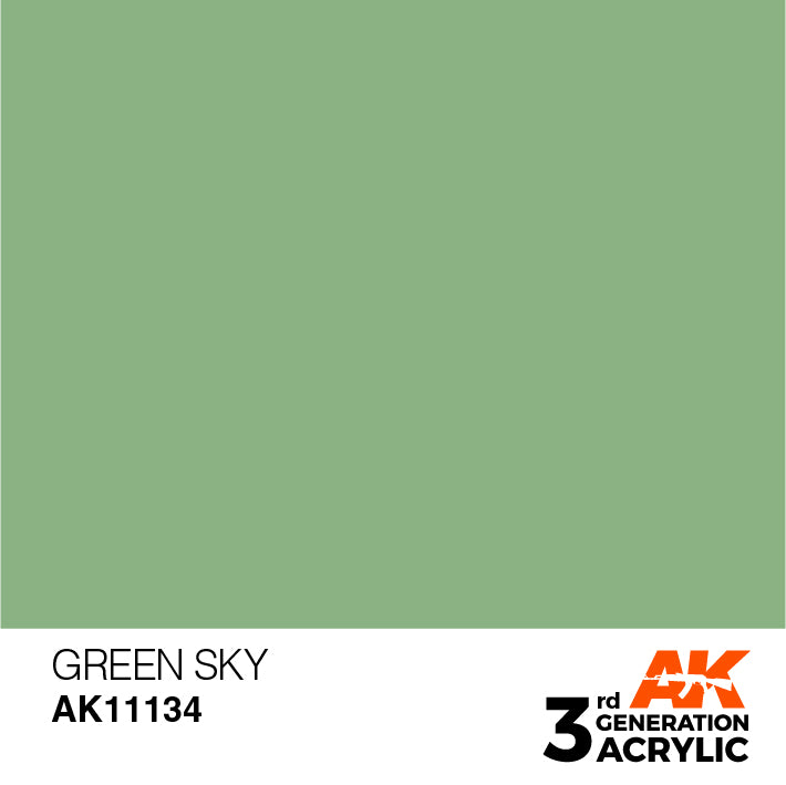 AK Interactive: 3rd Gen Acrylic Green Sky 17ml Model Paints AK INTERACTIVE